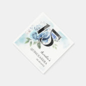 ブルーフローラキンセアニェラ15誕生日 スタンダードカクテルナプキン (角)