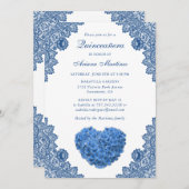 ブルーフローラキンセアニラ15th誕生日招待状 招待状 (正面/裏面)