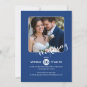 ブルーフローラクラシック結婚式招待状 招待状 (裏面)