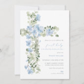 ブルーフローラクロスボーイファーストホーリーコミュニオン招待状 招待状 (正面)