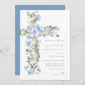 ブルーフローラクロスボーイファーストホーリーコミュニオン招待状 招待状 (正面/裏面)