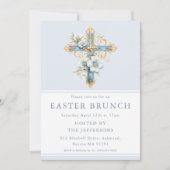 ブルーフローラクロス宗教復活祭ブランチ 招待状 (正面)