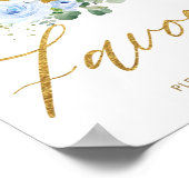 ブルーフローラグリーンエレファントクレセントムーンウィズビリーズ ポスター (角)