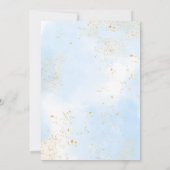 ブルーフローラグリーンリトルカボチャ赤ちゃんシャワー 招待状 (裏面)