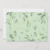 ブルーフローラグリーンリー金ゴールドエレファントベビーシャワー 招待状 (裏面)