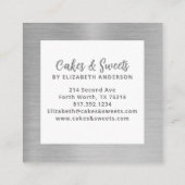 ブルーフローラケーキミキサーベーカリー名刺 スクエア名刺 (裏面)