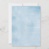 ブルーフローラコケットが男の子の赤ちゃんシャワーをボウ 招待状 (裏面)