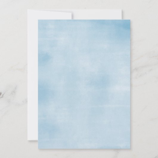 ブルーフローラコケットが男の子の赤ちゃんシャワーをボウ 招待状 (裏面)