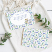 ブルーフローラコケットティーパーティーブライダルシャワー エンクロージャーカード