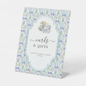 ブルーフローラコケットティーパーティー | カードとギフト 台座サイン (正面)