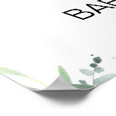 ブルーフローラサファリベイビーシャワーウェルカムサイン ポスター (角)