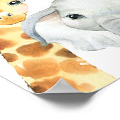 ブルーフローラサファリベイビーシャワーウェルカムサイン ポスター (角)