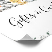 ブルーフローラサファリベイビーシャワーテーブルトップサイン ポスター (角)