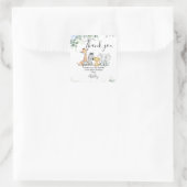 ブルーフローラサファリ赤ちゃんシャワーありがとう スクエアシール (バッグ)