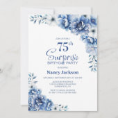 ブルーフローラサプライズ75thバースデーパーティー 招待状 (正面)