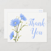 ブルーフローラサンキューデイジーフラワー結婚ズデイジー ポストカード (正面/裏面)