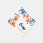 ブルーフローラザアモーレブライダルシャワーgrazie スタンダードカクテルナプキン (角)