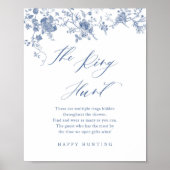 ブルーフローラザリングや輪ゲームブライダルシャワーゲーム ポスター (正面)