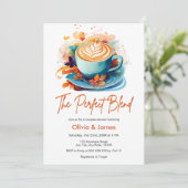 ブルーフローラザ完璧なブレンドカップルシャワー 招待状 (スタンド正面)