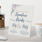 ブルーフローラシグネチャードリンクバー標識 台座サイン (インサイチュ)