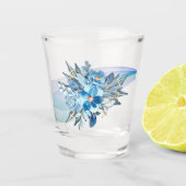 ブルーフローラショットグラス結婚式の引き出物 ショットグラス (正面)