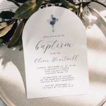 ブルーフローラシルバークロスアーチボーイズ洗礼