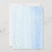 ブルーフローラシルバーグリッターバルーンベビーシャワー 招待状 (裏面)