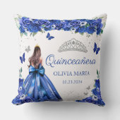 ブルーフローラシルバープリンセスティアラキンセアニェラ クッション (正面)