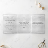 ブルーフローラシルバー写真三重の葬儀プログラム 三つ折り案内状 (内部)