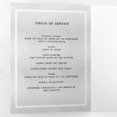 ブルーフローラシルバー写真三重の葬儀プログラム 三つ折り案内状 (内部最初)