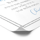 ブルーフローラシルバー幾何学的mom-osaバー標識 ポスター (角)