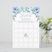 ブルーフローラシルバー素朴なブライダルシャワービンゴゲーム (スタンド正面)