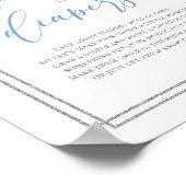 ブルーフローラシルバーboho深夜おむつサイン ポスター (角)