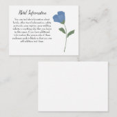 ブルーフローラシンプルエレガントな結婚式 エンクロージャーカード (正面/裏面)