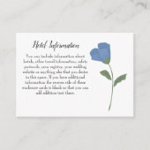 ブルーフローラシンプルエレガントな結婚式 エンクロージャーカード (正面)