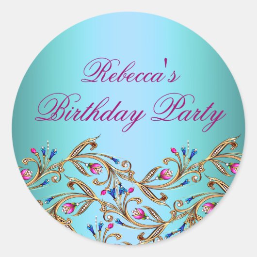 ブルーフローラジュエルエンベロープシール/シール ラウンドシール (正面)