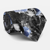 ブルーフローラスカルシリーズデザイン1 ネクタイ (ロール)