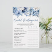 ブルーフローラスキャッタゴリズブライダルシャワーゲーム 便箋 (スタンド正面)