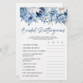 ブルーフローラスキャッタゴリズブライダルシャワーゲーム 便箋 (正面/裏面)