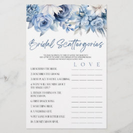 ブルーフローラスキャッタゴリズブライダルシャワーゲーム 便箋