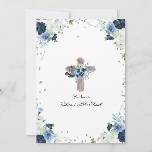 ブルーフローラスペインのバウティゾインビタシオン 招待状 (裏面)