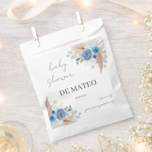 ブルーフローラスペインのベビーシャワーボーイ フェイバーバッグ