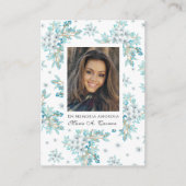 ブルーフローラスペインの葬儀祈りの言葉 プレイスカード (正面)