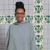 ブルーフローラセラミックタイルバイルイスFデイピルキングトン タイル