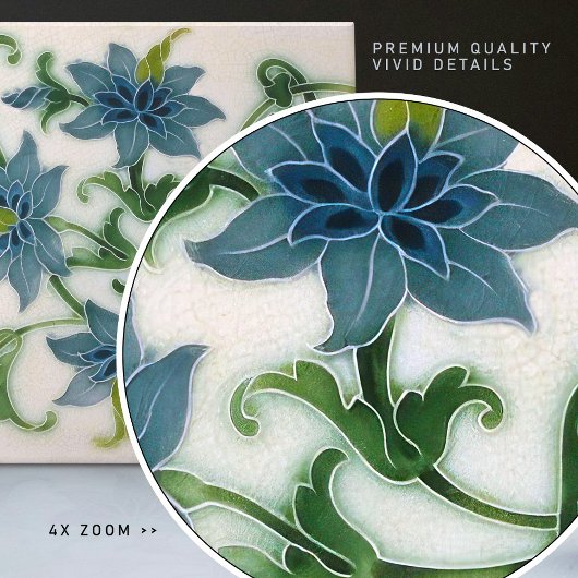 ブルーフローラセラミックタイルバイルイスFデイピルキングトン タイル