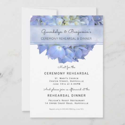 ブルーフローラセレモニーリハーサルディナー招待状 招待状 (正面)