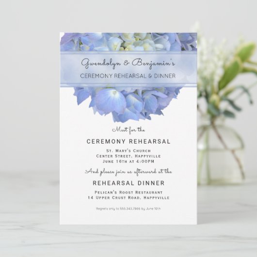 ブルーフローラセレモニーリハーサルディナー招待状 招待状 (スタンド正面)