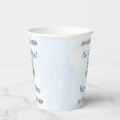 ブルーフローラゼブラ誕生日 紙コップ (右)