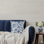 ブルーフローラソフトヴィンテージスタイル植物学 クッション