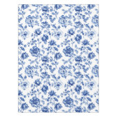 ブルーフローラソフトヴィンテージスタイル植物学 テーブルクロス (正面)